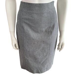 Theory Gingham Pencil Skirt Black White 4